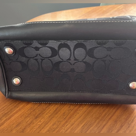 Vintage Coach Handbag 6828 Black Canvas Leather Trim and Tassels Satchel Bag - Picture 7 of 7